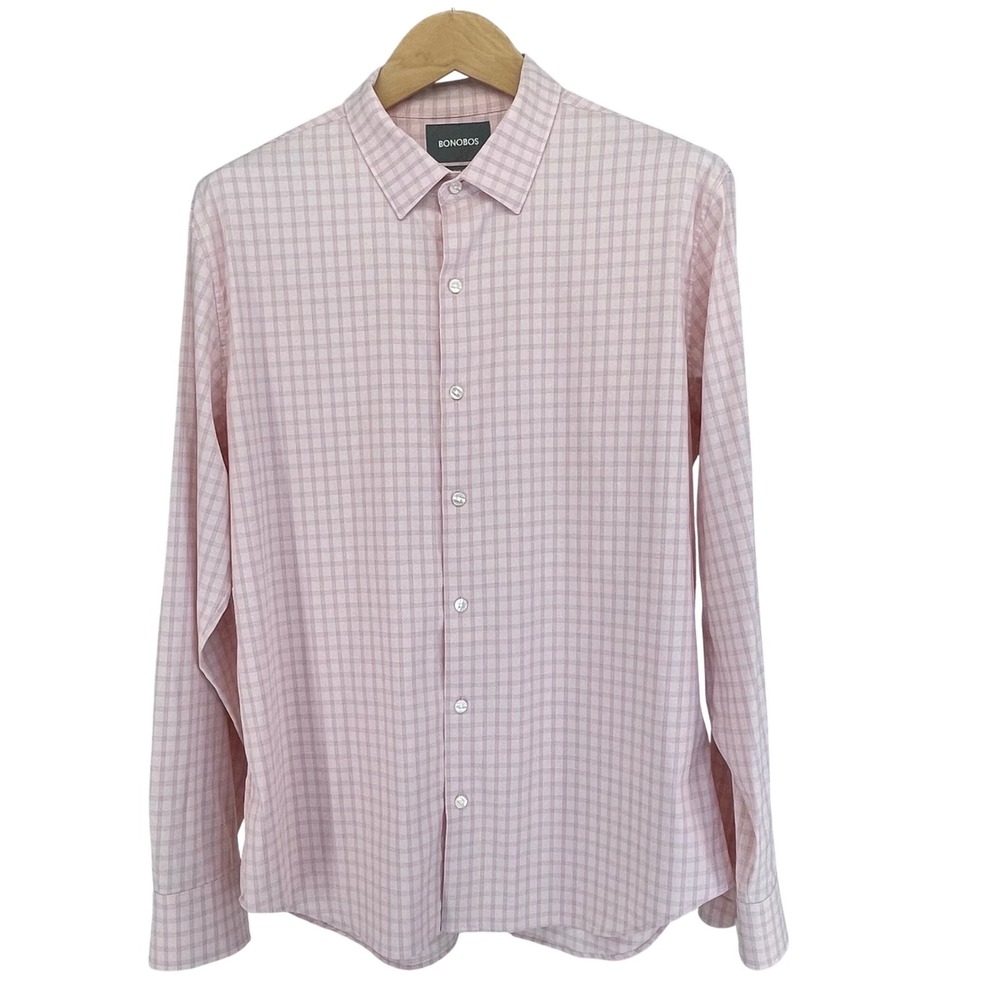 Bonobos Pink Plaid Dress Shirt
